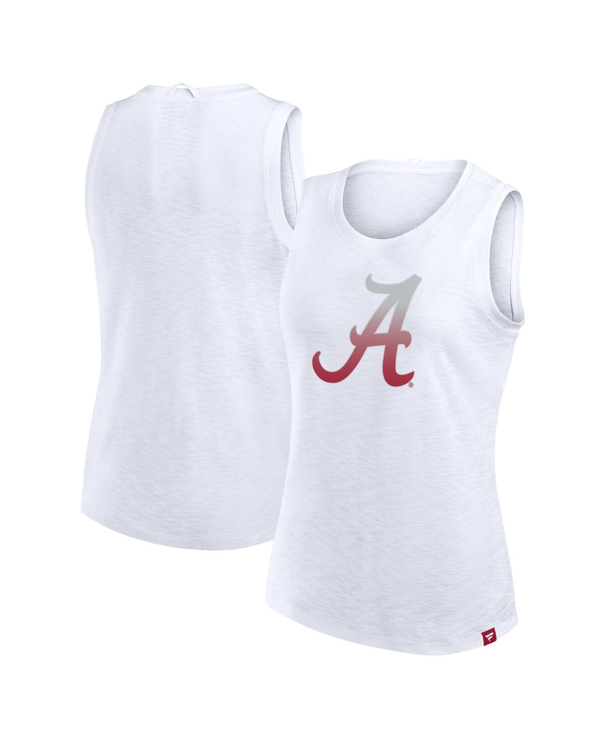 Women's White Alabama Crimson Tide Activate Slub Tank Top - White