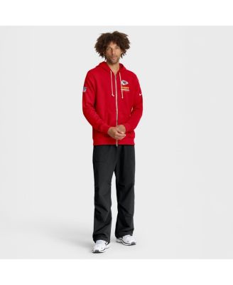 Men's Red Kansas City Chiefs Sideline Utility Player Performance Full-Zip Hoodie