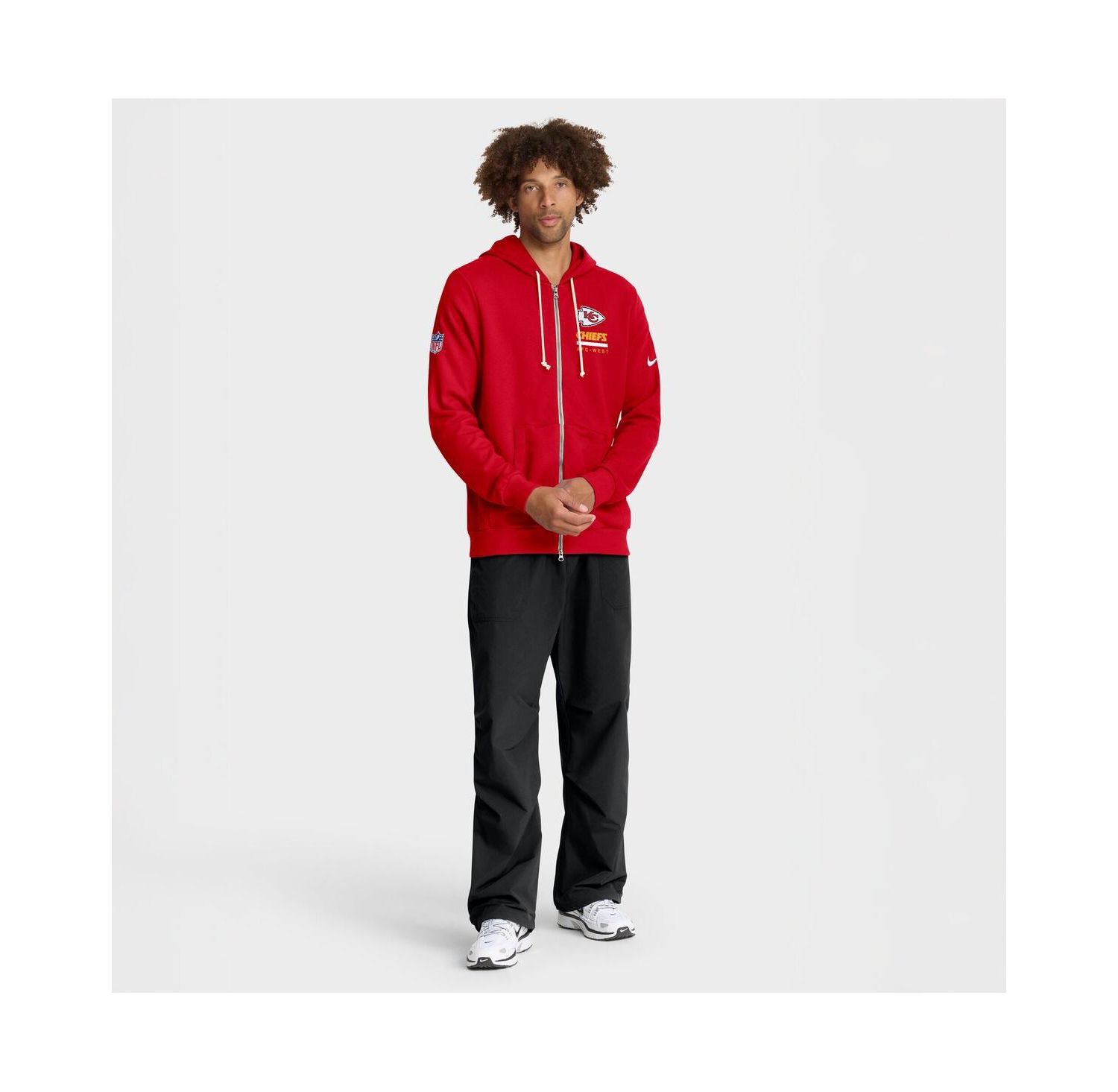 Men's Red Kansas City Chiefs Sideline Utility Player Performance Full-Zip Hoodie