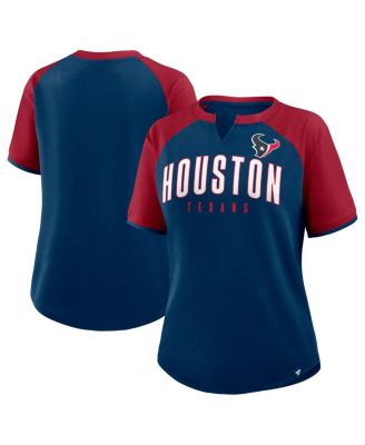 Fanatics - Women's Navy/Red Houston Texans Height Advantage T-Shirt