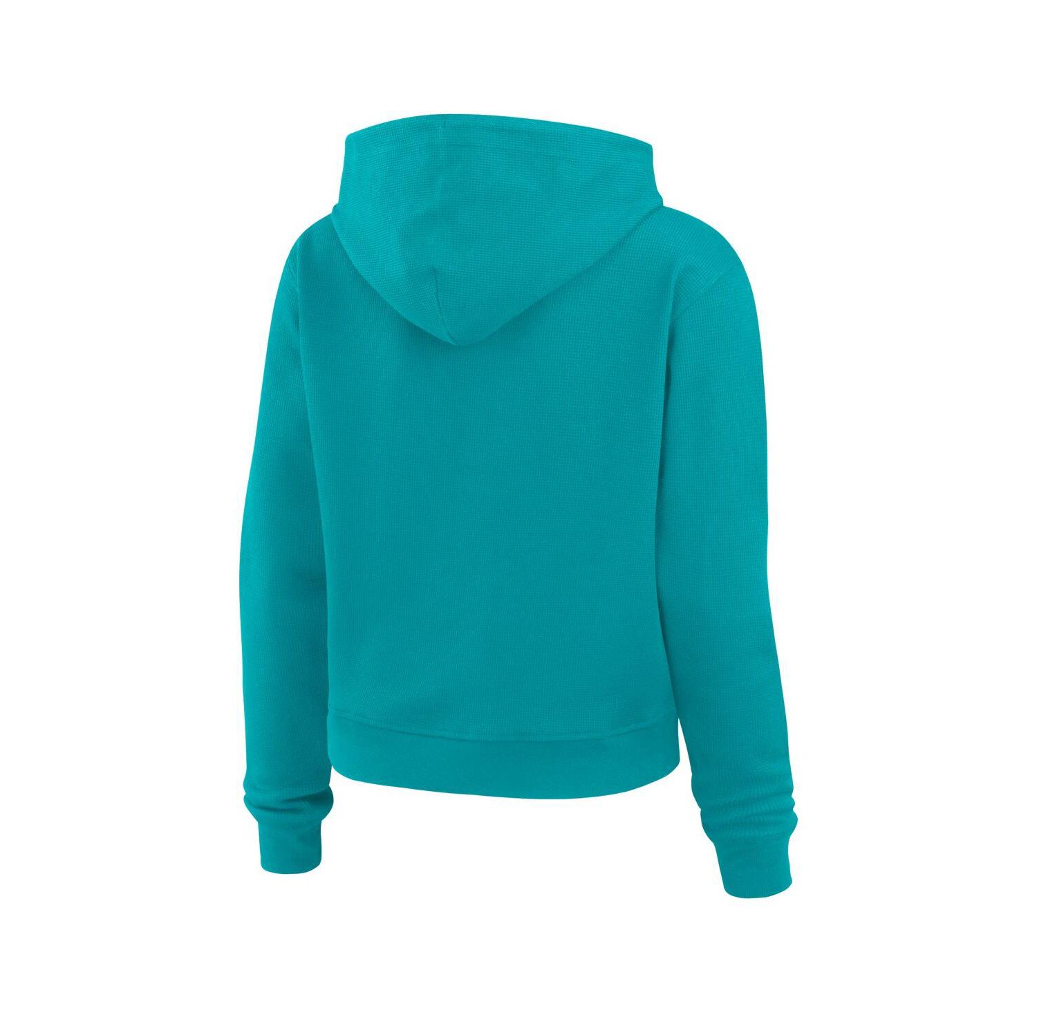 Women's Aqua Miami Dolphins Waffle Hoodie Pullover Top