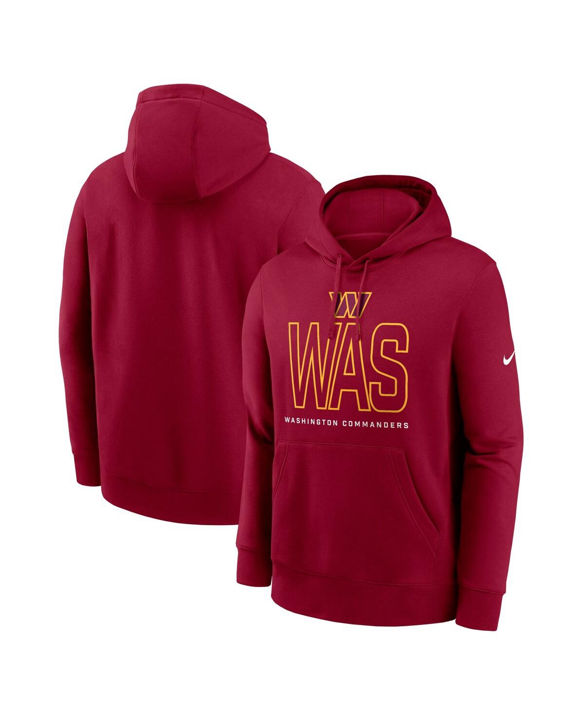 Men's Burgundy Washington Commanders Busted Play Club Fleece Pullover Hoodie - Burgundy