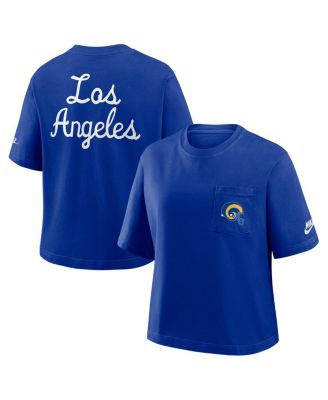 Nike - Women's Royal Los Angeles Rams Rewind Pocket Boxy T-Shirt