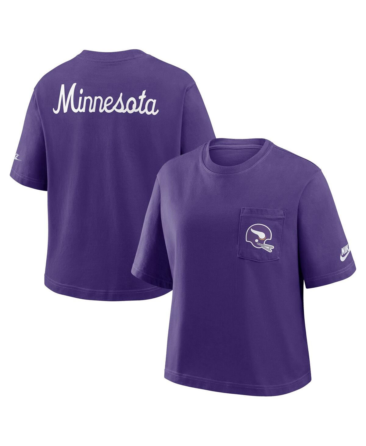Nike Women's Purple Minnesota Vikings Rewind Pocket Boxy T-Shirt
