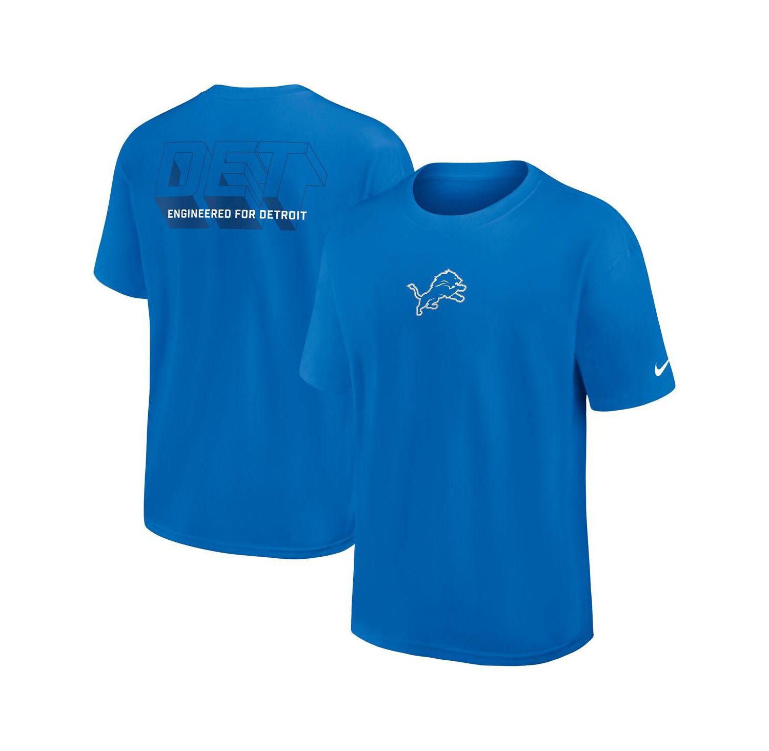 Men's Blue Detroit Lions Dominate the Game Essential Max90 T-Shirt