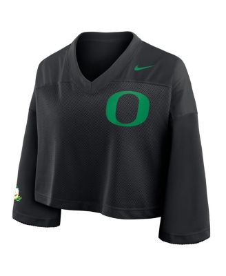 Women's Black Oregon Ducks Cropped Mesh Fashion Jersey