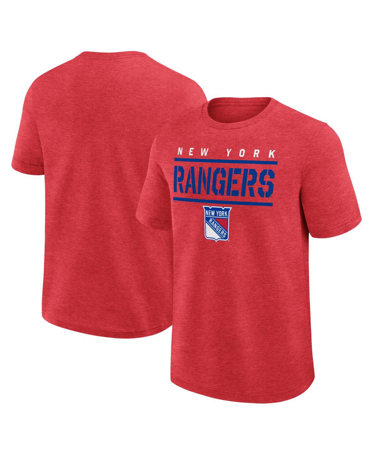 Men's Heather Red New York Rangers Top Notch T-Shirt - Heather Red