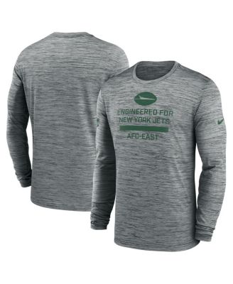 Nike - Men's Gray New York Jets Sideline Velocity Performance Long Sleeve T-Shirt