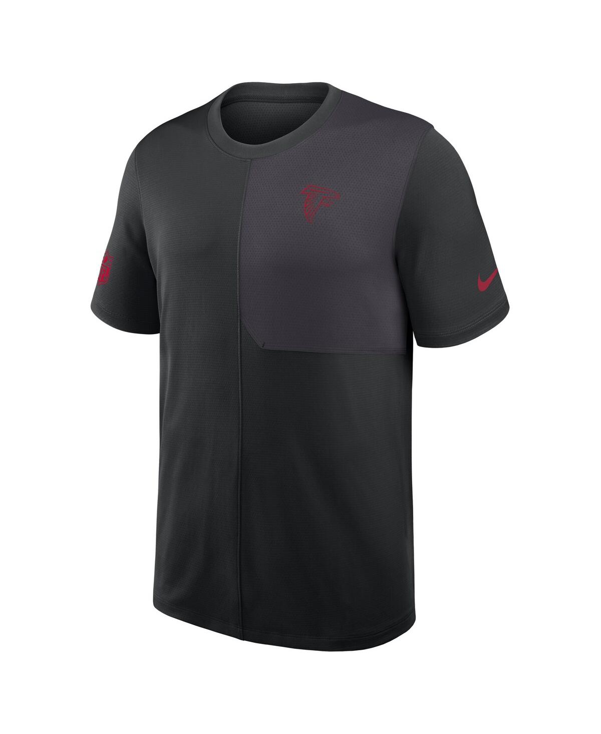 Nike Black Atlanta Falcons Sideline Uv Performance Coach Shirt In Black