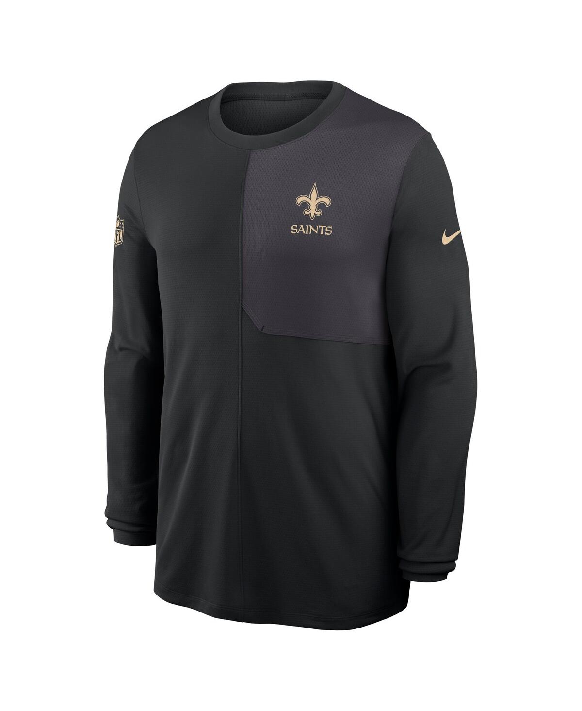 Nike New Orleans Saints Sideline Coach  Men's Dri-fit Nfl Long-sleeve Top In Black
