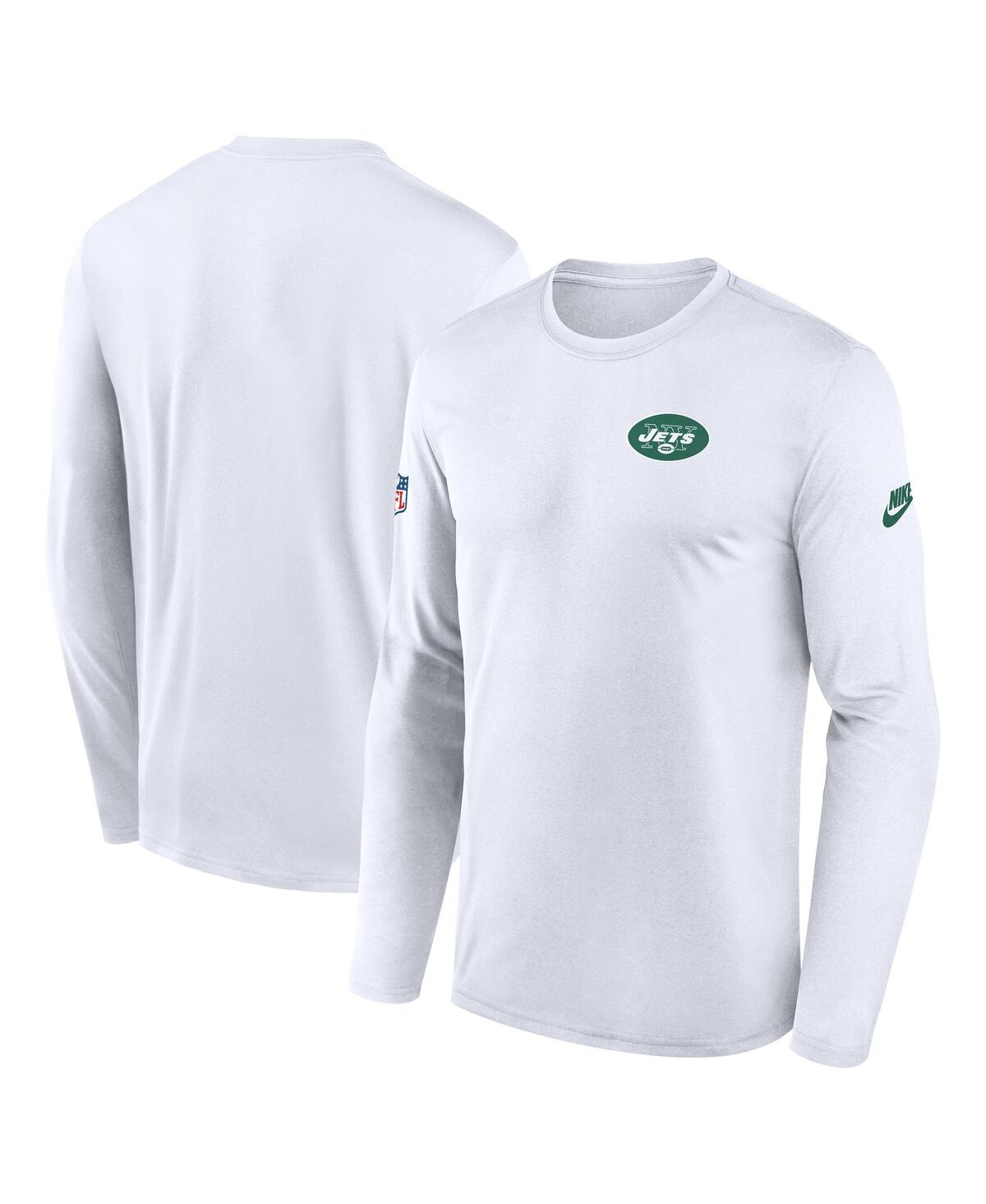 Nike White New York Jets Legend Small Logo Performance Long Sleeve T-shirt In White