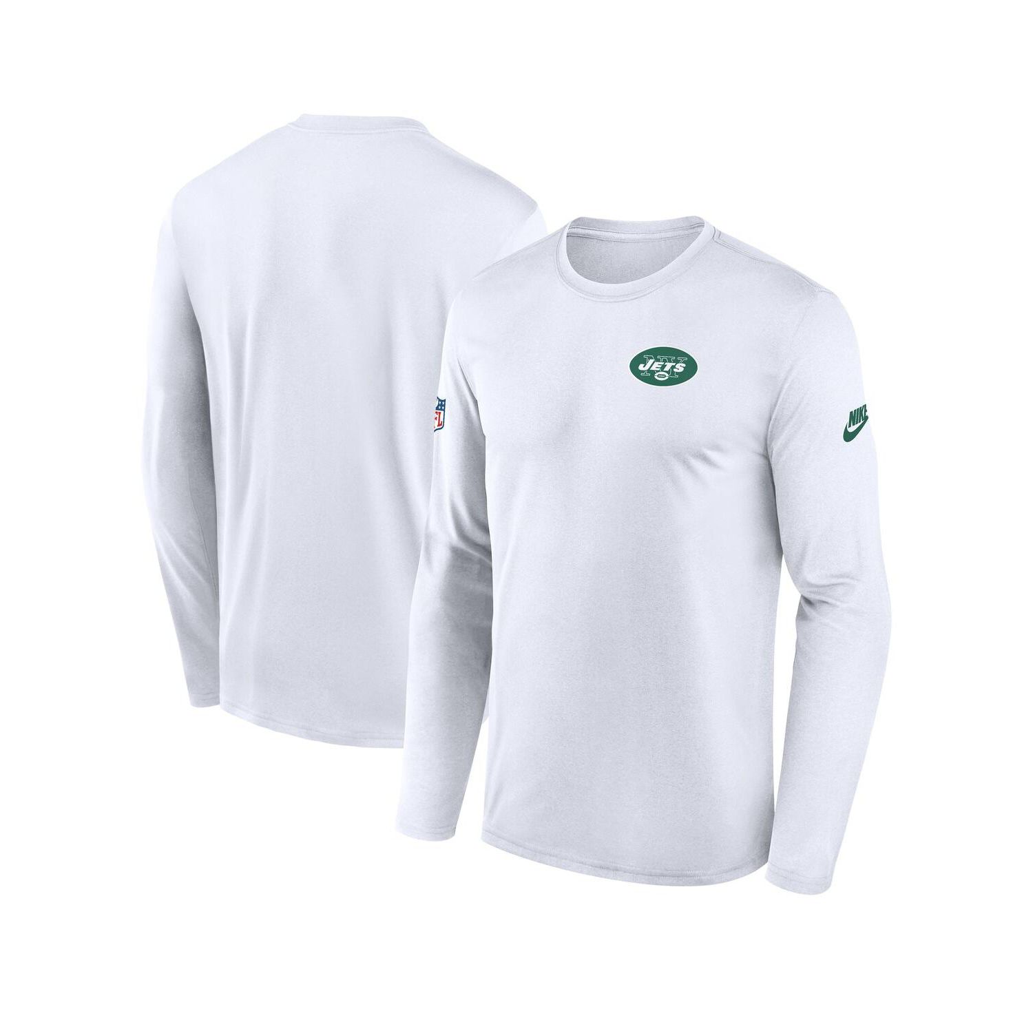 Men's White New York Jets Legend Small Logo Performance Long Sleeve T-Shirt