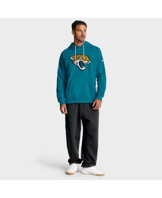 Men's Teal Jacksonville Jaguars Sideline Initial Home Performance Pullover Hoodie