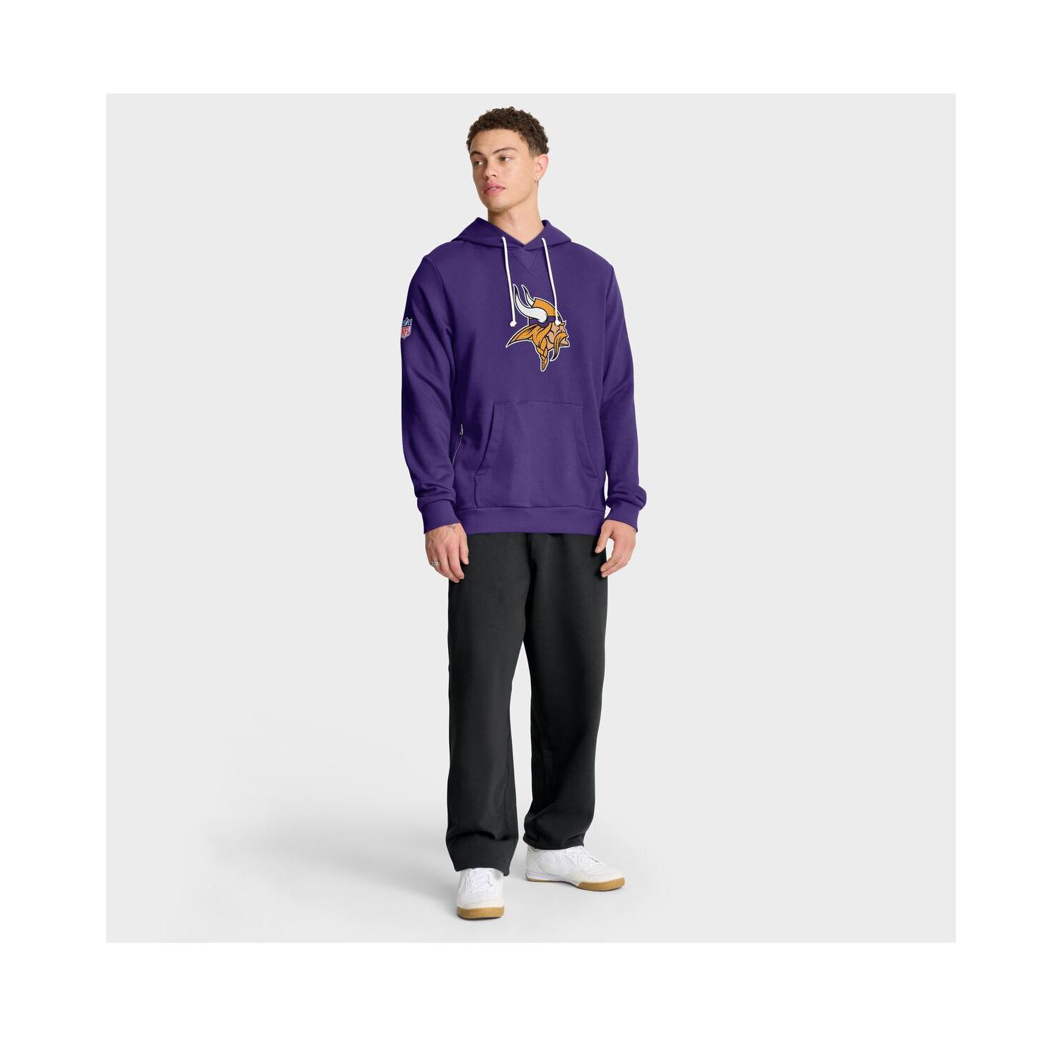 Men's Purple Minnesota Vikings Sideline Initial Home Performance Pullover Hoodie