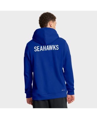 Men's Royal Seattle Seahawks Sideline Offensive Set Play Performance Pullover Hoodie