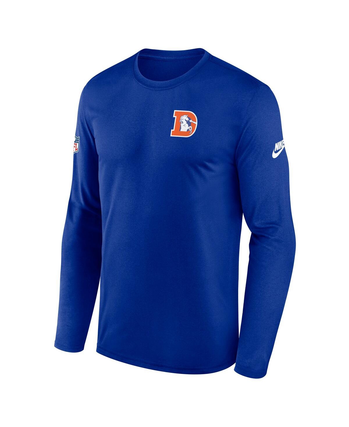 Nike Royal Denver Broncos Legend Small Logo Performance Long Sleeve T-shirt In Blue