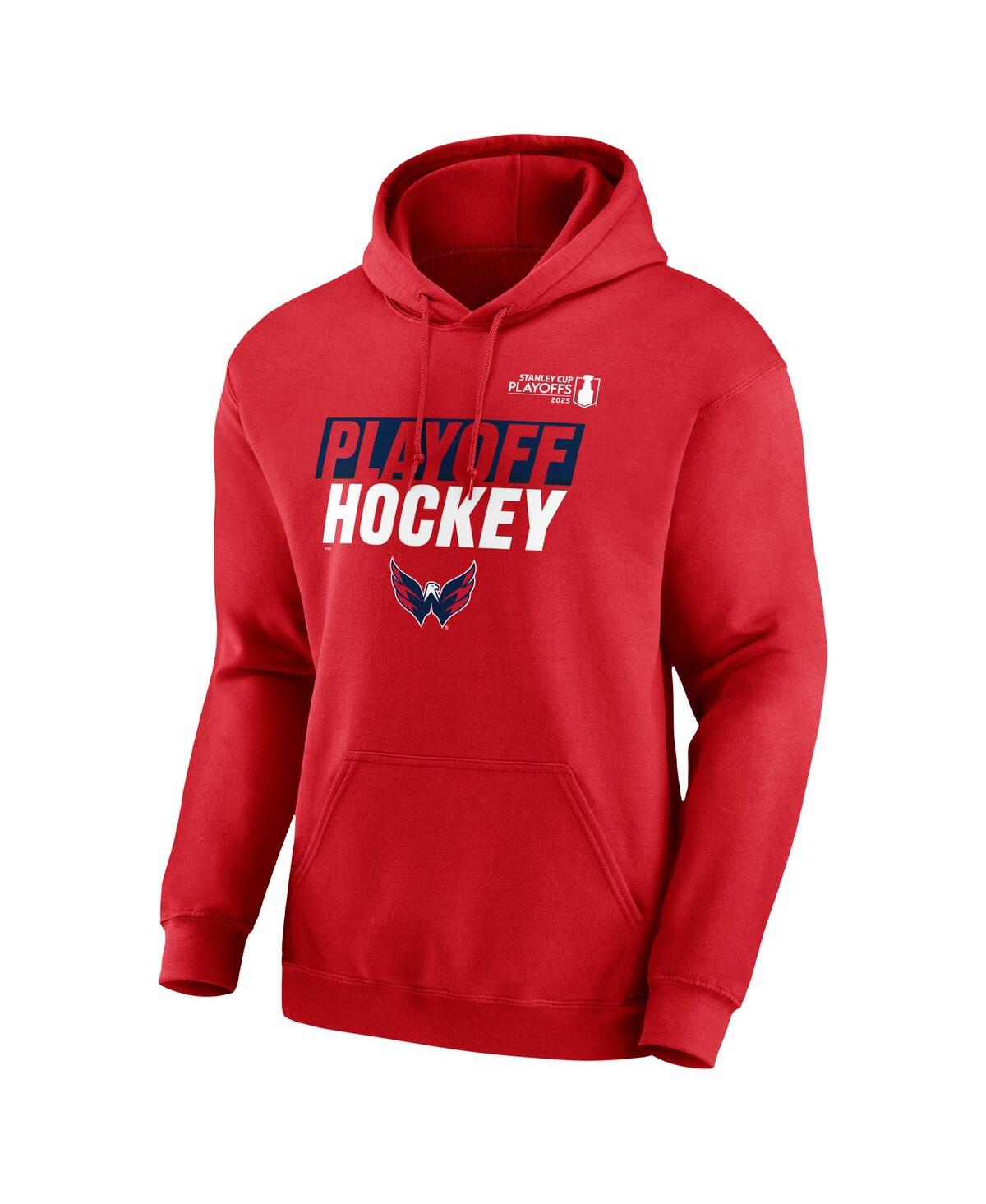 Fanatics Men's Red Washington Capitals 2025 Stanley Cup Playoffs Breakout Fleece Pullover Hoodie