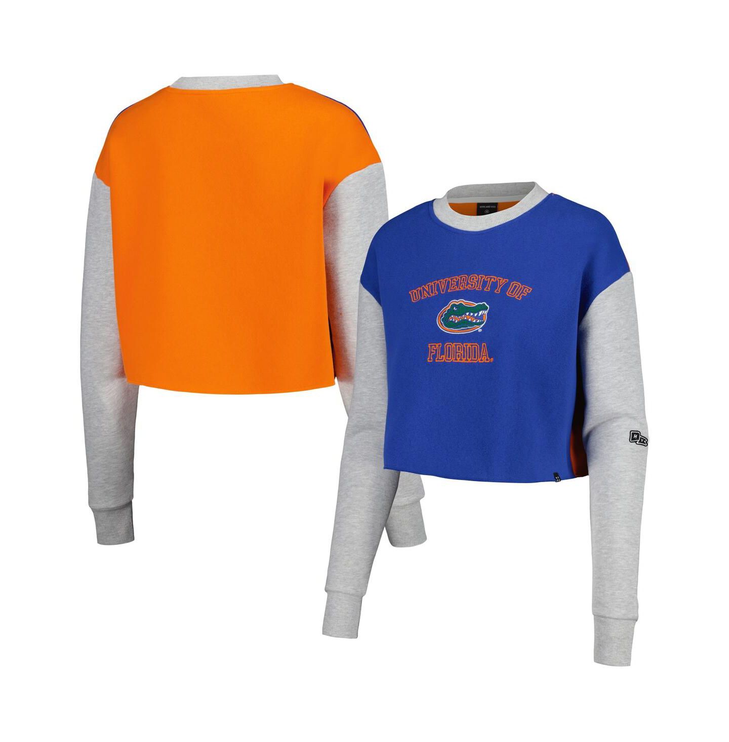 Женская толстовка Hype And Vice Royal Florida Gators Color Block Rookie Crew Pullover — фото 1