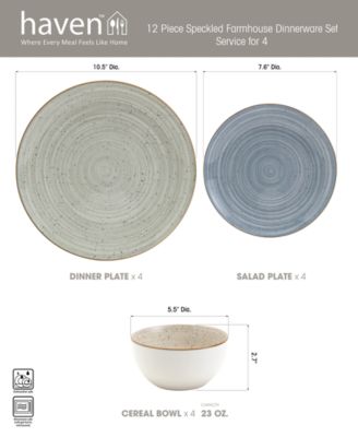 Speckled Farmhouse 12 Pc. Dinnerware Set, Service for 4, Exclusively at Macy's