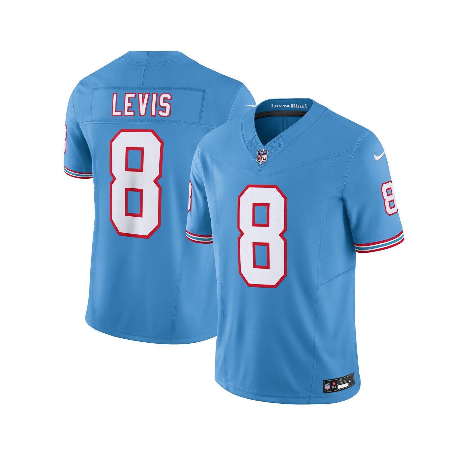 Men's Will Levis Light Blue Tennessee Titans Alternate Oilers Throwback Vapor F.U.S.E. Limited Jersey