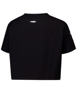 Women's Black Chicago Bulls Jewels Boxy Cropped T-Shirt