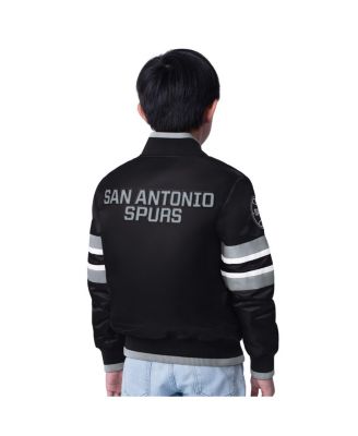 Big Boys and Girls Black San Antonio Spurs Scout Varsity Full-Snap Jacket