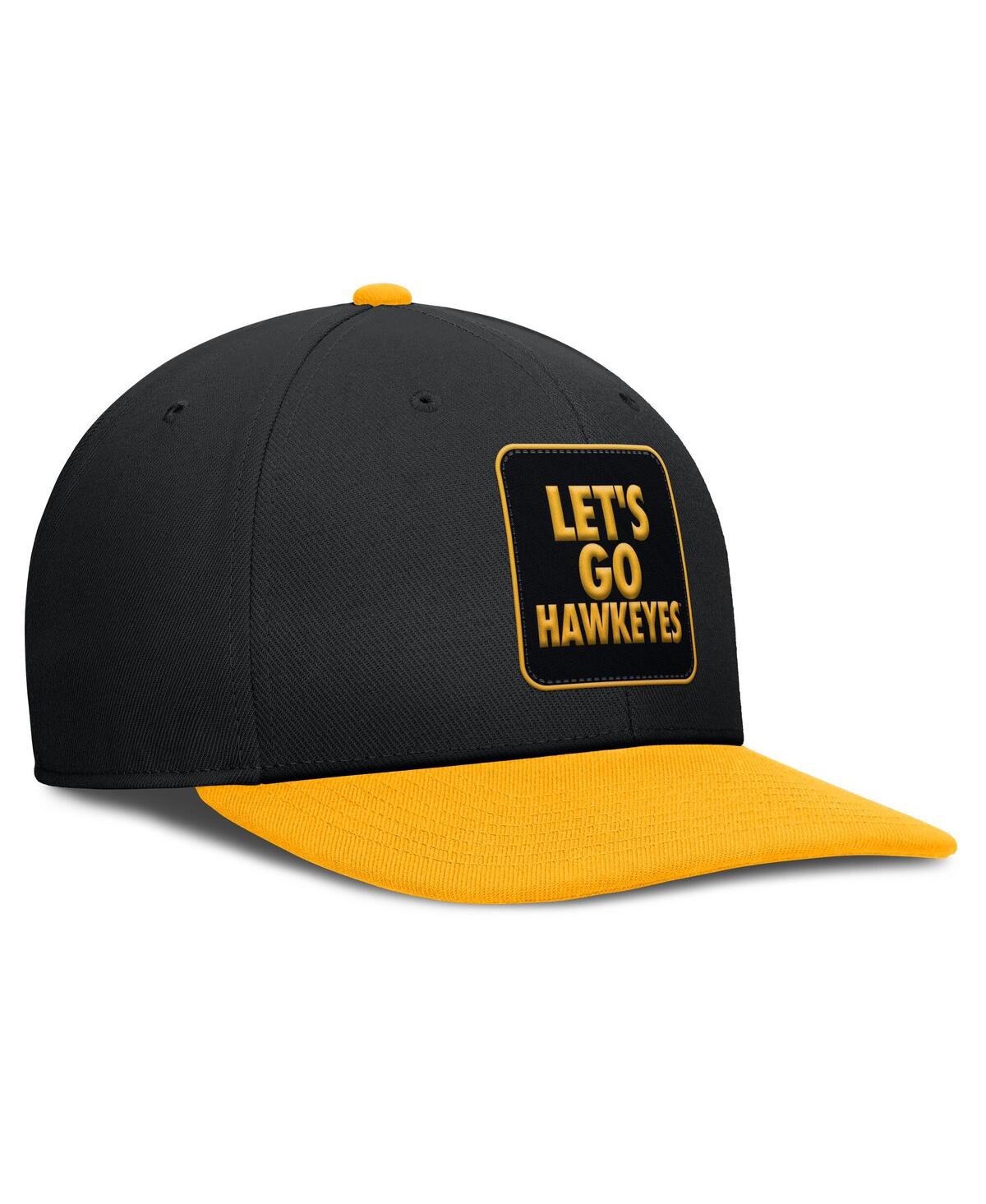 Nike Men's Black/Gold Iowa Hawkeyes 2025 Sideline Campus Pro Local Snapback Hat
