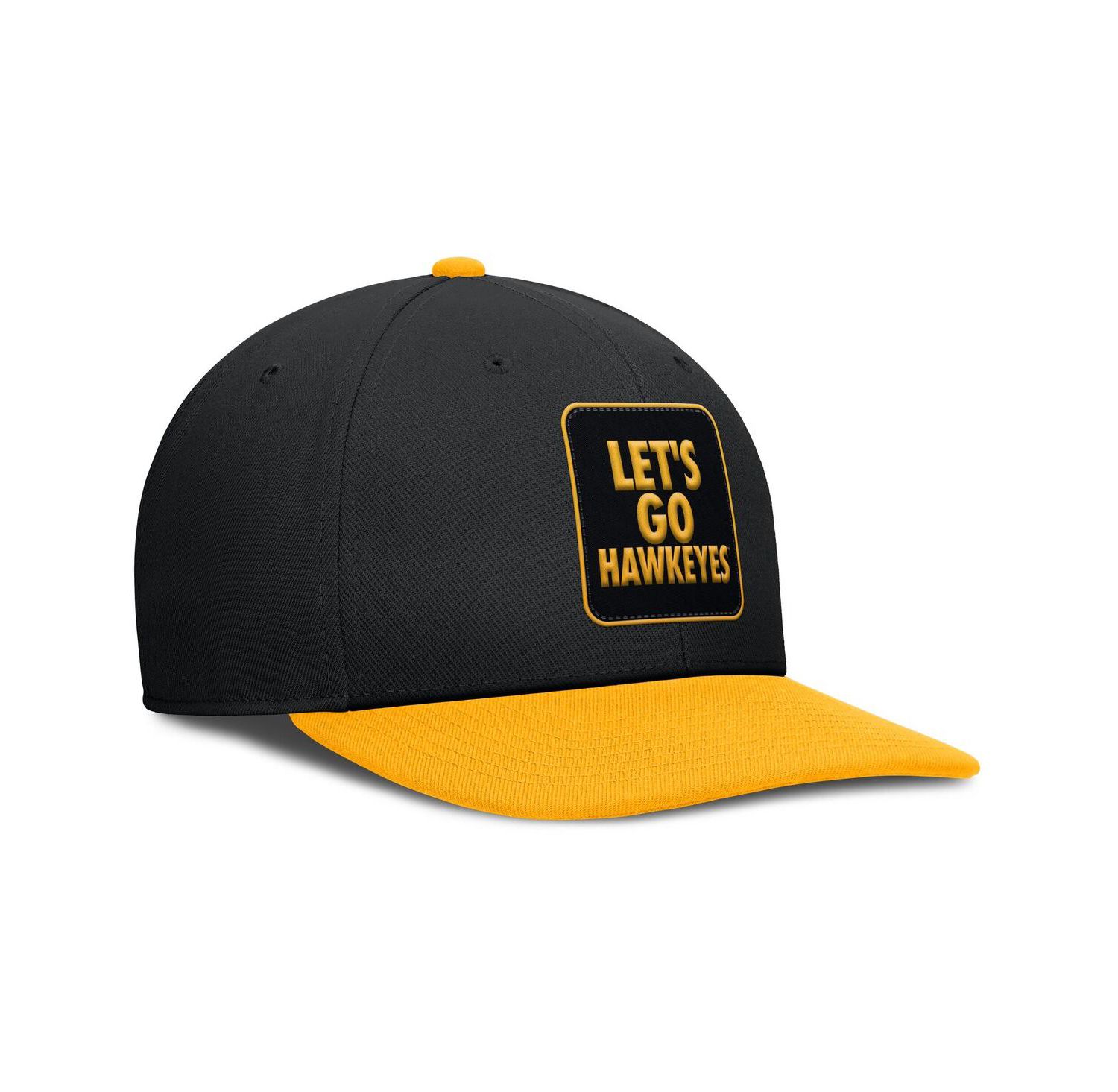 Men's Black/Gold Iowa Hawkeyes 2025 Sideline Campus Pro Local Snapback Hat