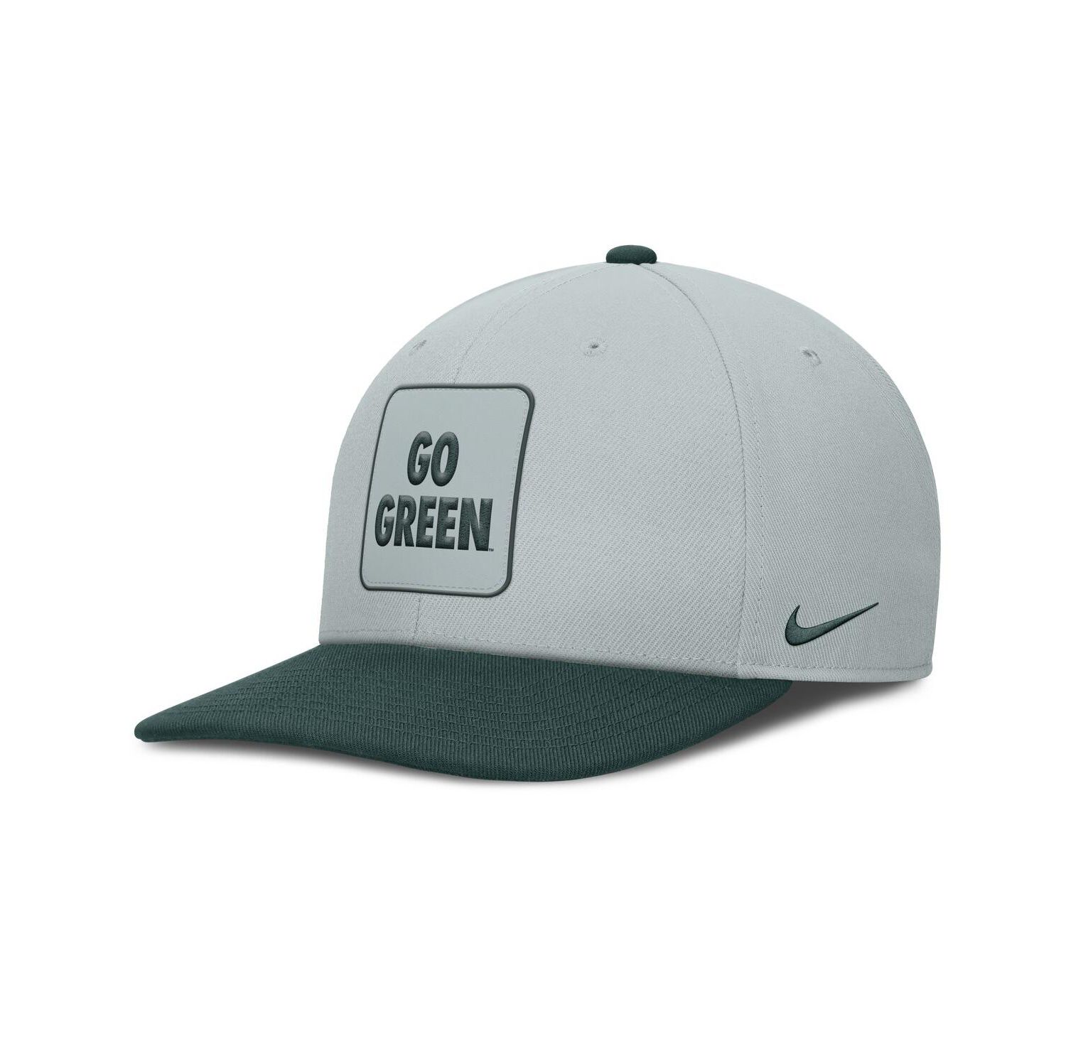 Men's Gray/Green Michigan State Spartans 2025 Sideline Campus Pro Local Snapback Hat