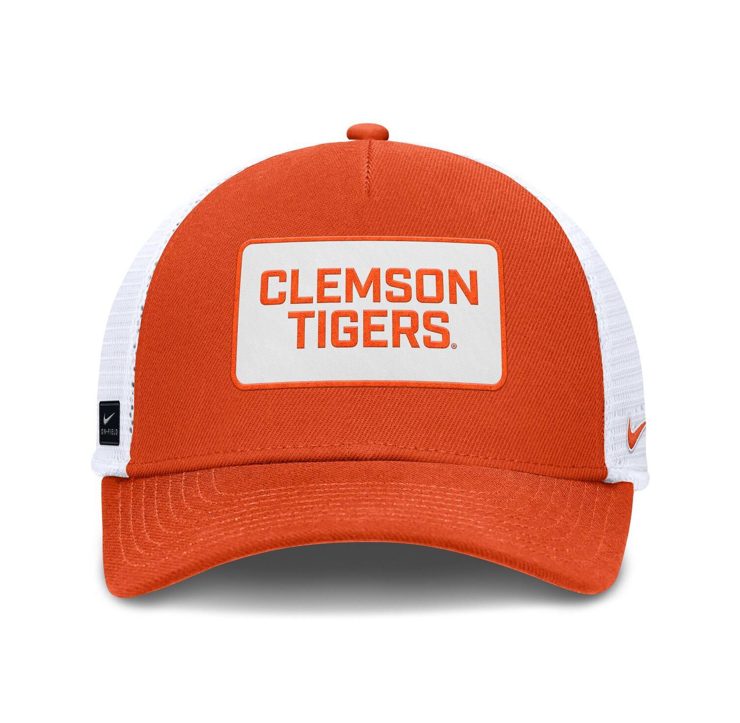 Men's Orange/White Clemson Tigers 2025 On-Field Rise Patch Trucker Adjustable Hat