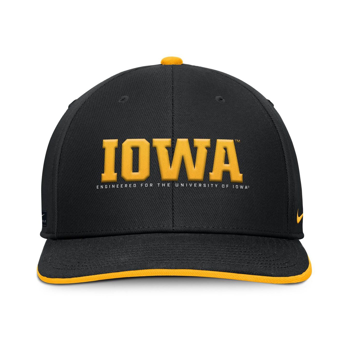 Мужская кепка Nike Black Iowa Hawkeyes 2025 On-Field Pro Performance Adjustable Hat — фото 2
