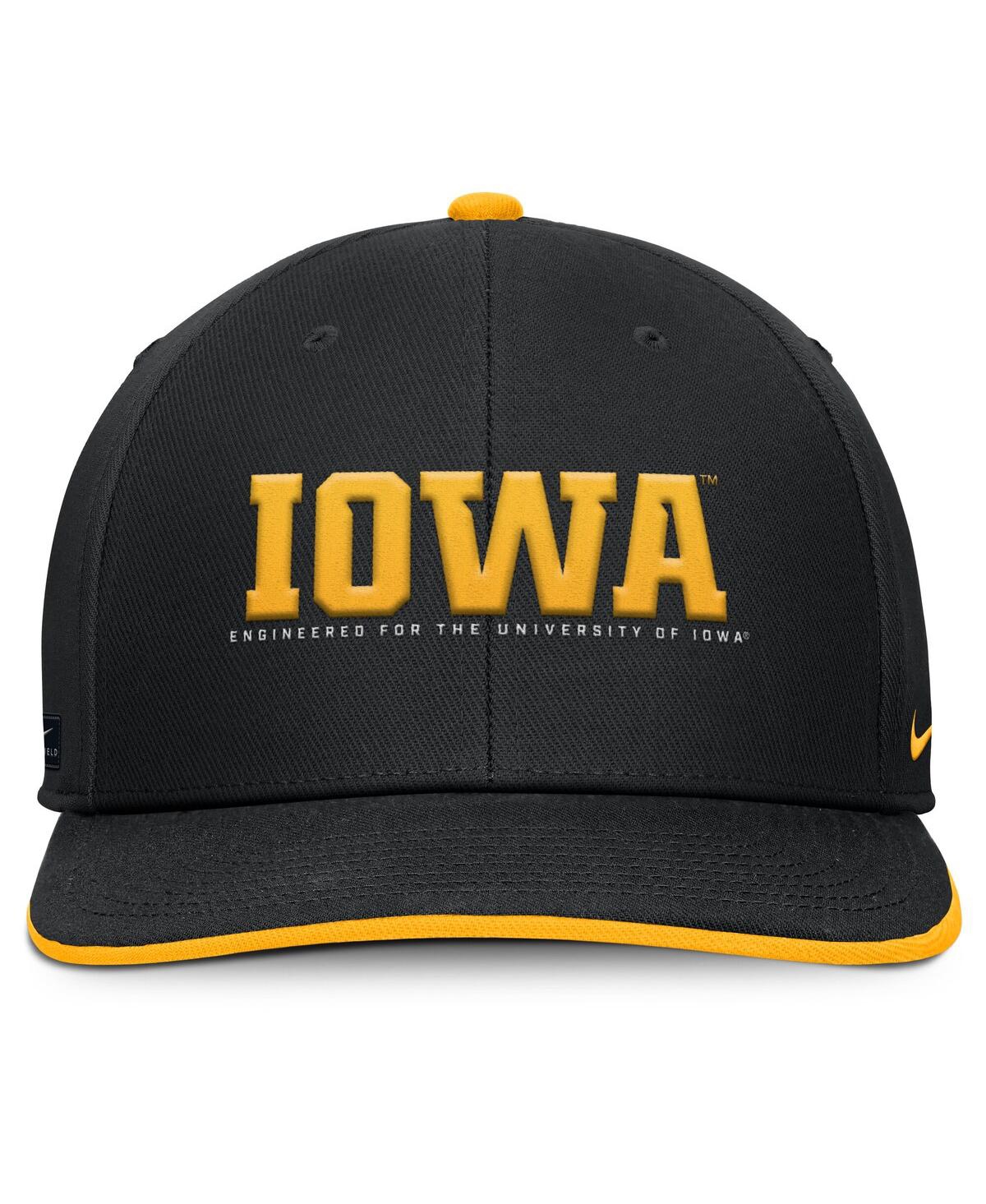 Nike Black Iowa Hawkeyes 2025 On-field Pro Performance Adjustable Hat In Black