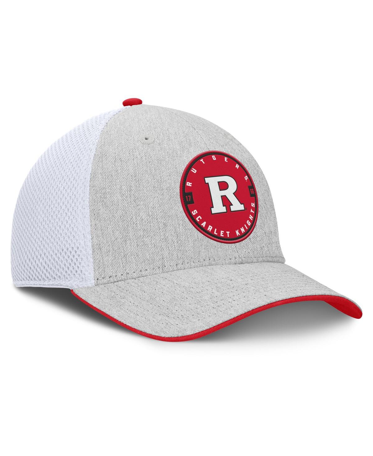 Fanatics Men's Heather Gray/white Rutgers Scarlet Knights Trigger Flex Hat