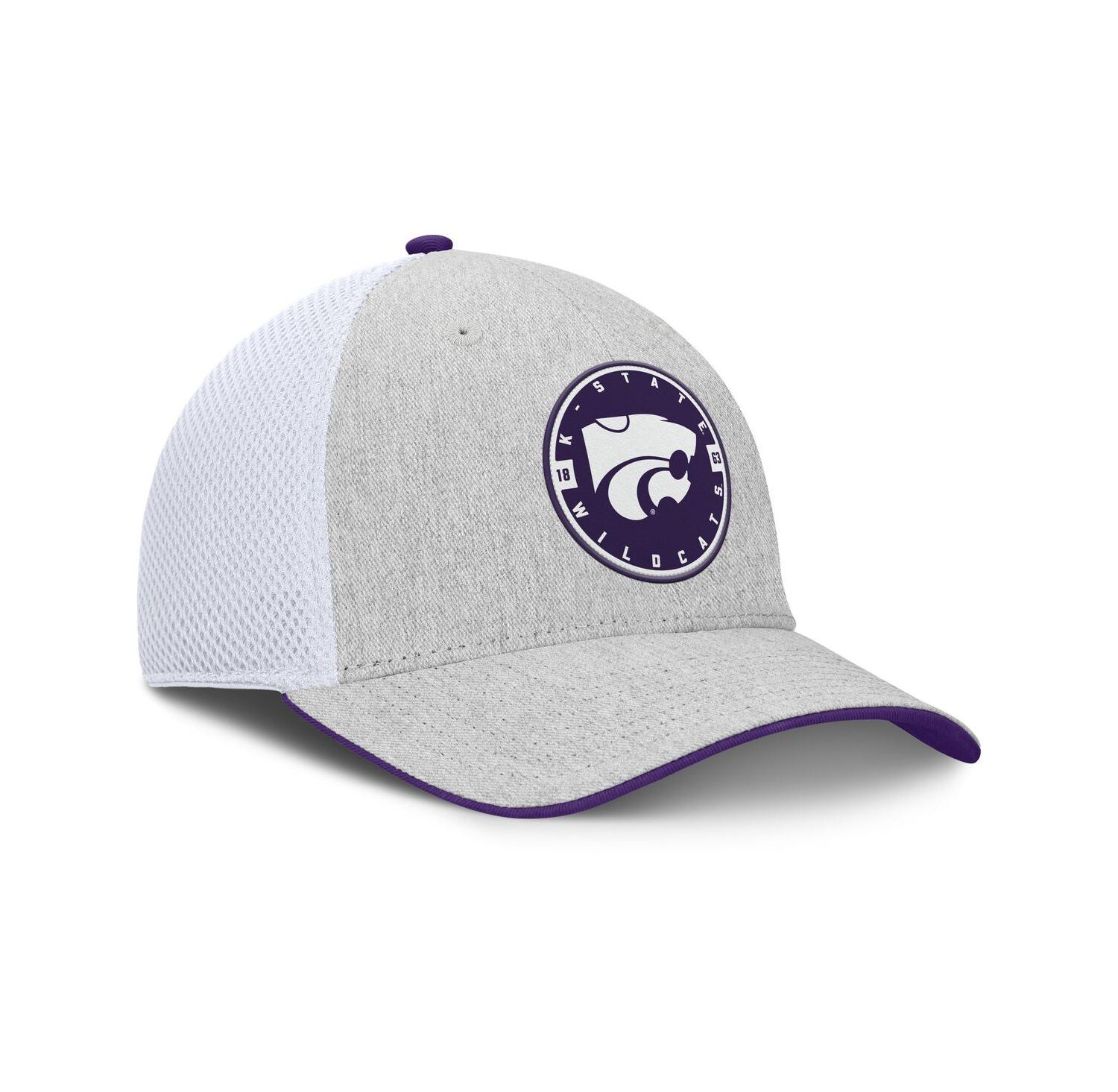 Men's Heather Gray/White Kansas State Wildcats Trigger Flex Hat
