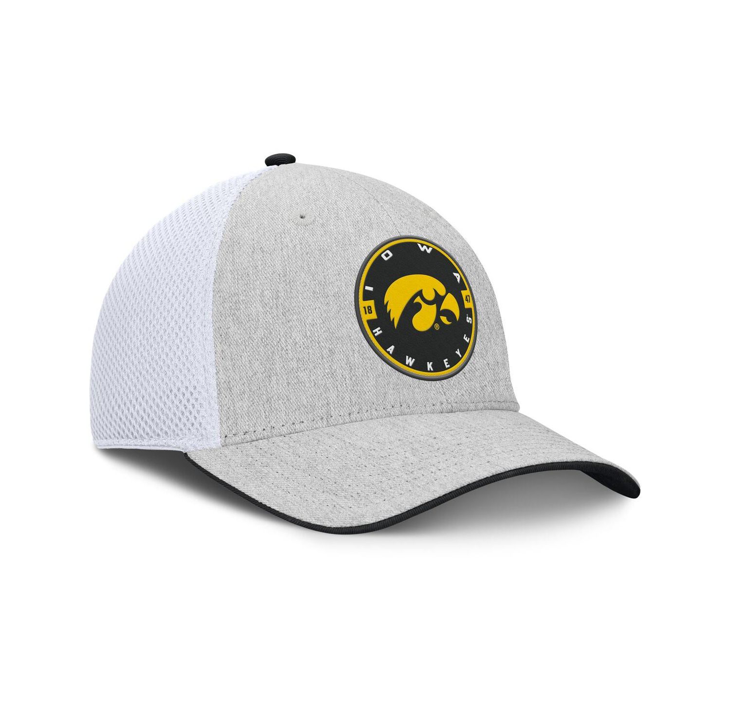 Men's Heather Gray/White Iowa Hawkeyes Trigger Flex Hat