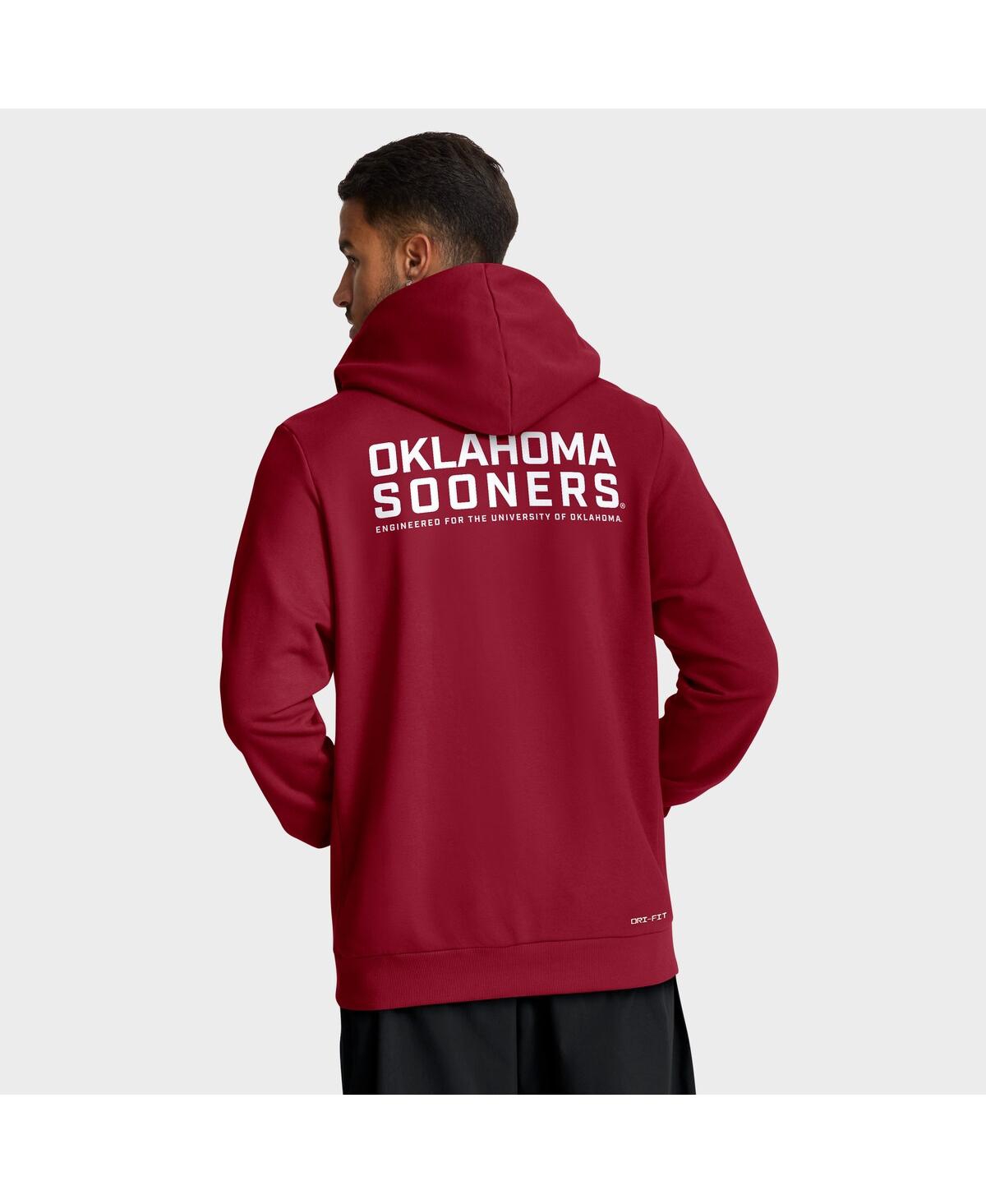 Jordan Men's Oklahoma Sideline  Brand Dri-fit College Full-zip Hoodie In Red