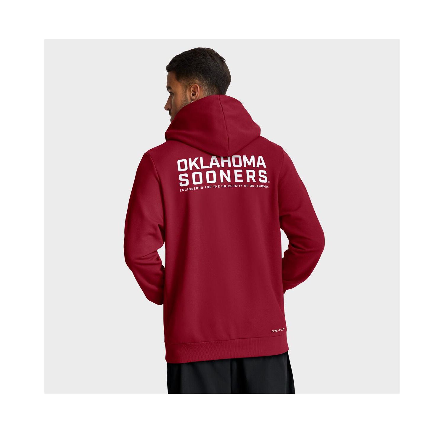 Men's Crimson Oklahoma Sooners 2025 Sideline Performance Full-Zip Hoodie