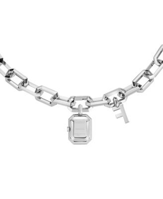 Women's Charm Stainless Steel Link Bracelet Watch 17mm
