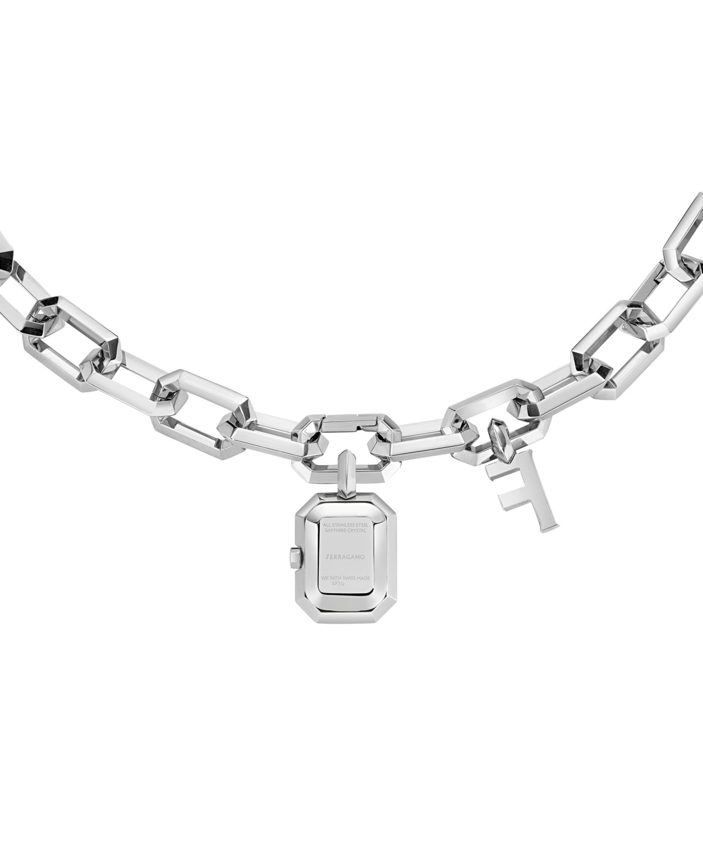 Женские часы Ferragamo Charm Stainless Steel Link Bracelet Watch 17mm — фото 3