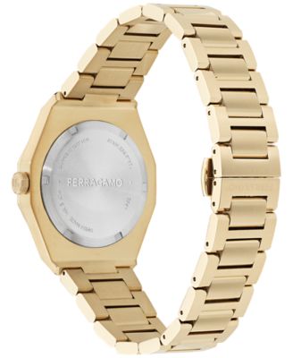 Men's Swiss Edge Gold Ion Plated Bracelet Watch 40mm