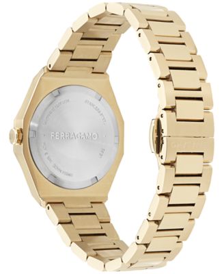 Women's Swiss Edge Gold Ion Plated Bracelet Watch 34mm