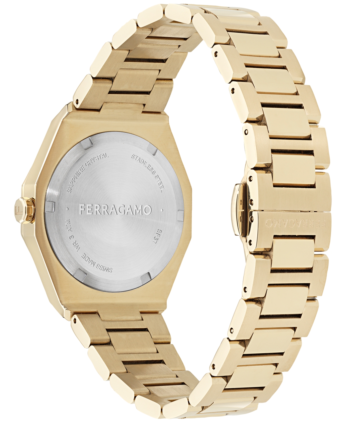 Ferragamo Women's Swiss Edge Gold Ion Plated Bracelet Watch 34mm In Gold