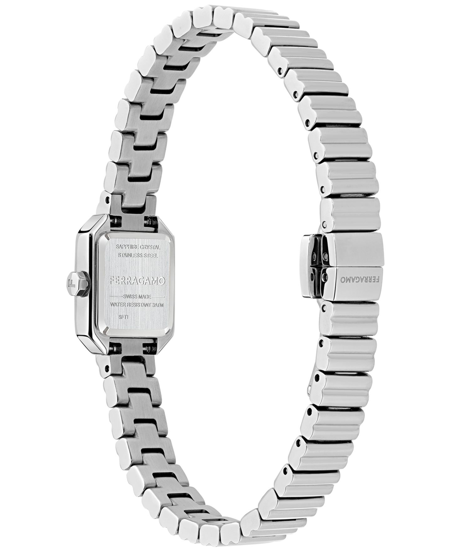 Женские часы Ferragamo Swiss Crystal Petite Stainless Steel Bracelet Watch 15x20mm — фото 3