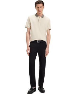 Men's Patterned Collar Pima-Cotton Polo Shirt