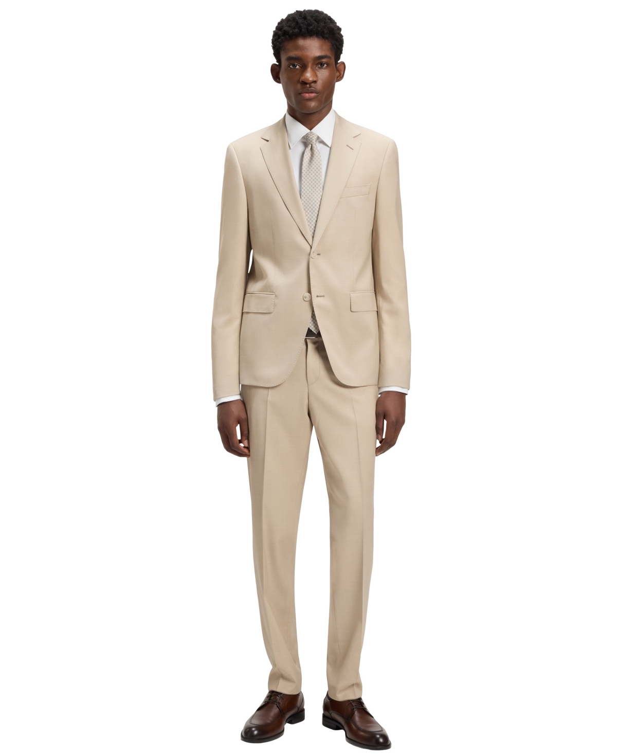 Hugo Boss Mens Boss Regular-fit Long-sleeve Stretch-linen Shirt In White