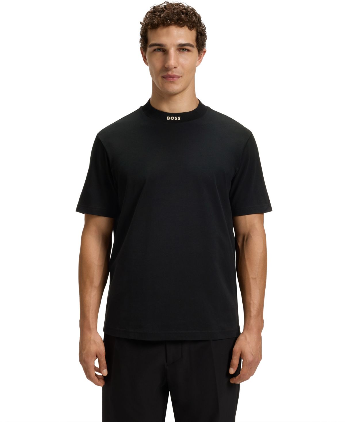 Мужская футболка из эластичного хлопка свободного кроя Hugo Boss