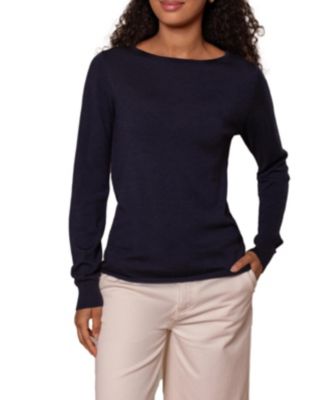 Women's Merino Fine Knit Boat Neck Sweater