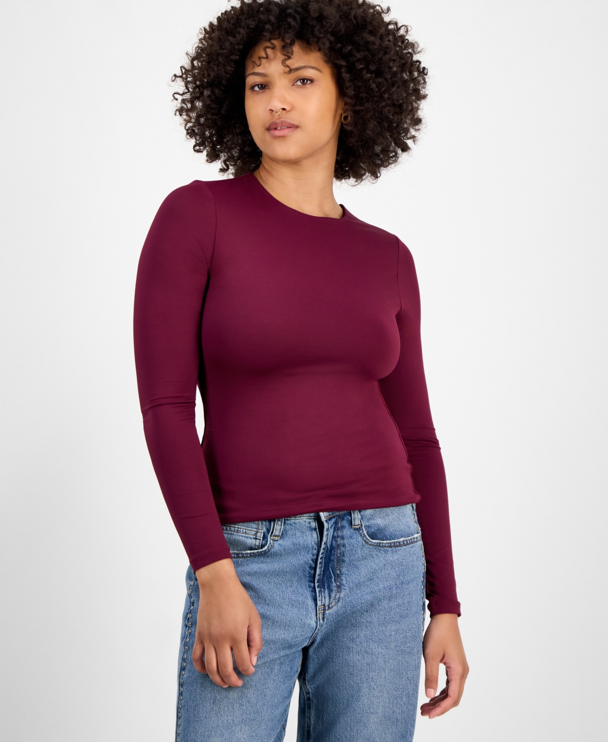 And Now This Women's Second Skin Crewneck Top, Macy's Exclusive In Purple