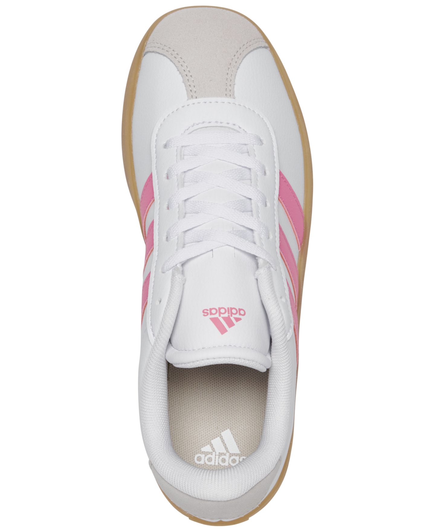 Детские повседневные кроссовки adidas VL Court 3.0 для девочки, цвет: Белый / Розовый — фото 5