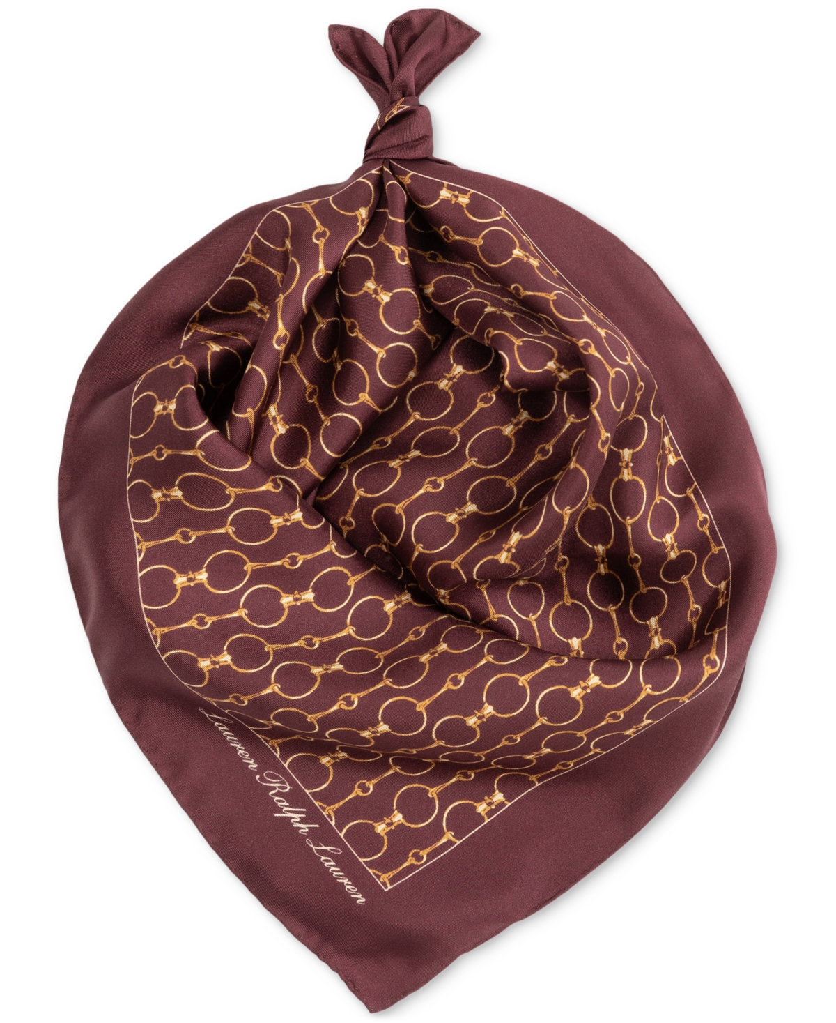 Ralph Lauren Status Silk Square Scarf In Burgundy